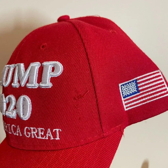 Trump 2020 MAGA Red Embroidered Hat Flag Size One Size Mens Republican Political - Picture 3 of 9